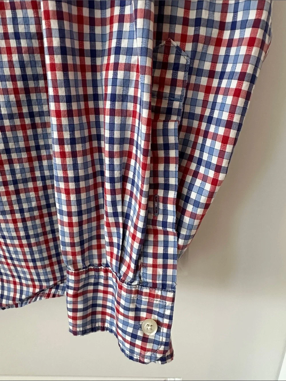 Banana Republic Red & Blue Plaid Button-Down Shirt